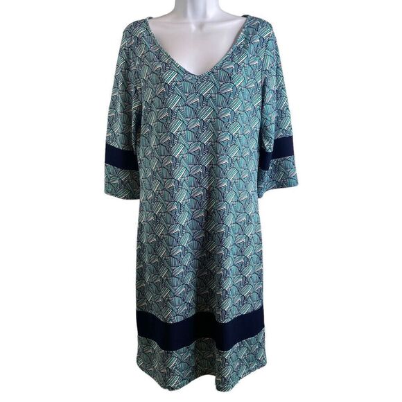 Papillon Blanc Women's Summer Shift Dress Est Size 8 Beachy Preppy Nantucket - Picture 1 of 9